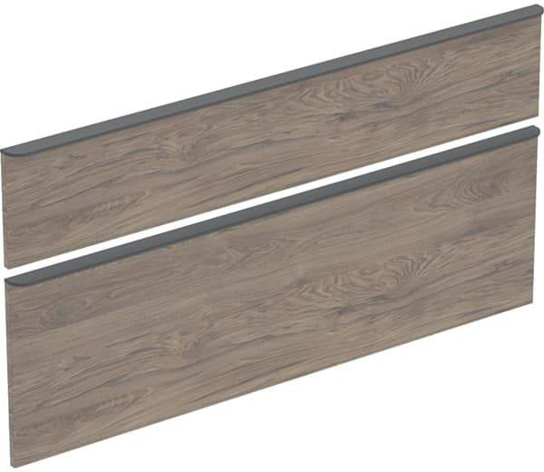 Geberit Smyle Schubladenfronten Set für Doppelwaschtisch Unterschrank, 120 cm, Nussbaum Hickory