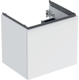 Geberit Acanto Waschtischunterschrank 60 cm – 1 Schublade, 1 Innenschublade, weiß hochglänzend/Glas
