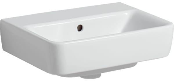 Geberit Renova Plan Handwaschbecken 45x34 cm weiß mit Hahnloch mittig und Überlauf