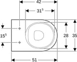 GEBERIT Acanto Stand-WC Tiefspüler, erhöht, Rimfree, geschlossen, weiß