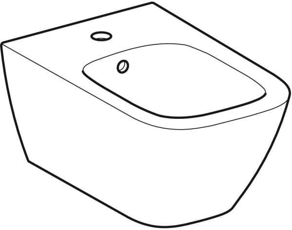 Geberit Smyle Wandbidet eckig weiß mit KeraTect und Überlauf – 35 cm