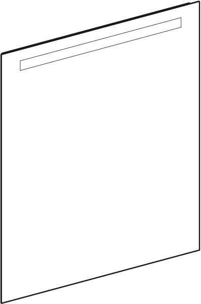 Geberit Option Basic Lichtspiegel eckig 50x70cm mit LED-Beleuchtung oben, Aluminium eloxiert