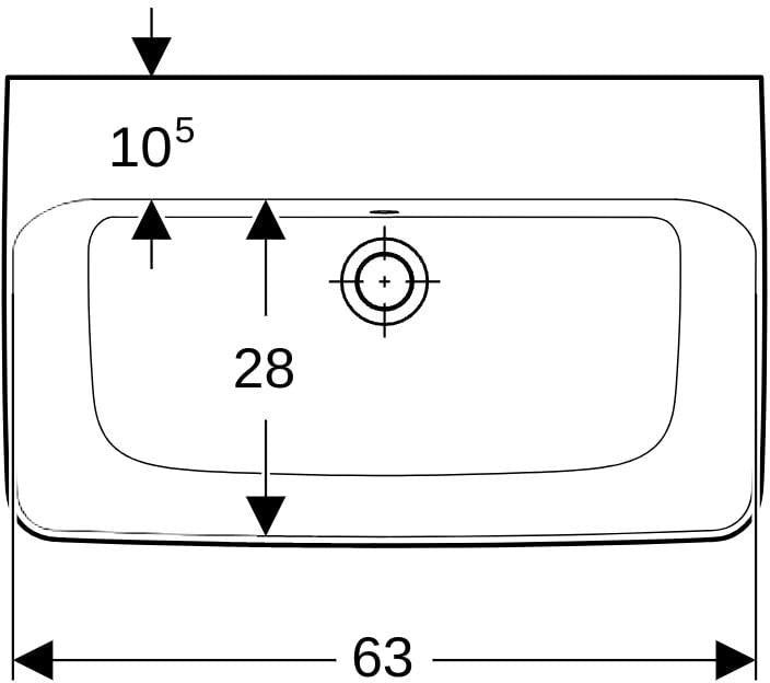 Geberit Renova Compact Waschtisch 65x40 cm mit Hahnloch und Überlauf in Weiß