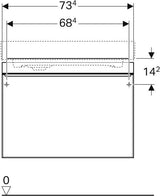 Geberit Citterio Unterschrank für Waschtisch, 73,4 cm, 1 Schublade, Eiche graubraun