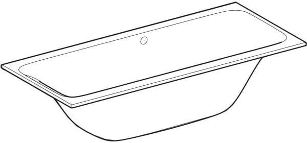 Geberit Tawa Duo Badewanne 170x75 cm weiß, rechteckig, schmaler Rand, 2-Sitzer