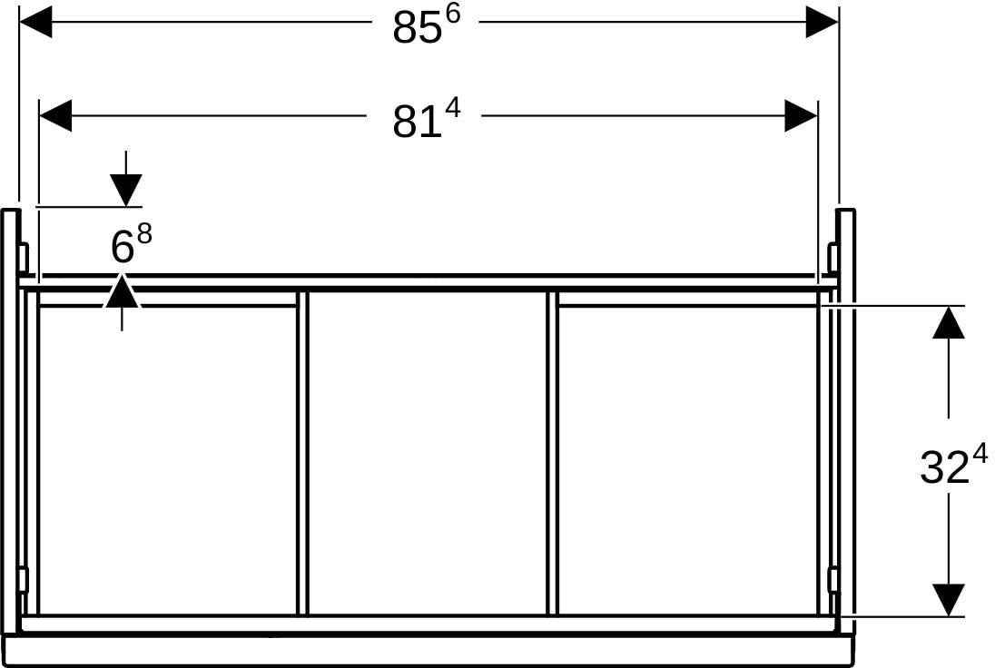 Geberit Acanto Waschtischunterschrank 90 cm, weiß hochglänzend, 1 Schublade + Innenschublade