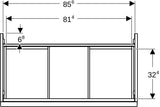 Geberit Acanto Waschtischunterschrank 90 cm, weiß hochglänzend, 1 Schublade + Innenschublade