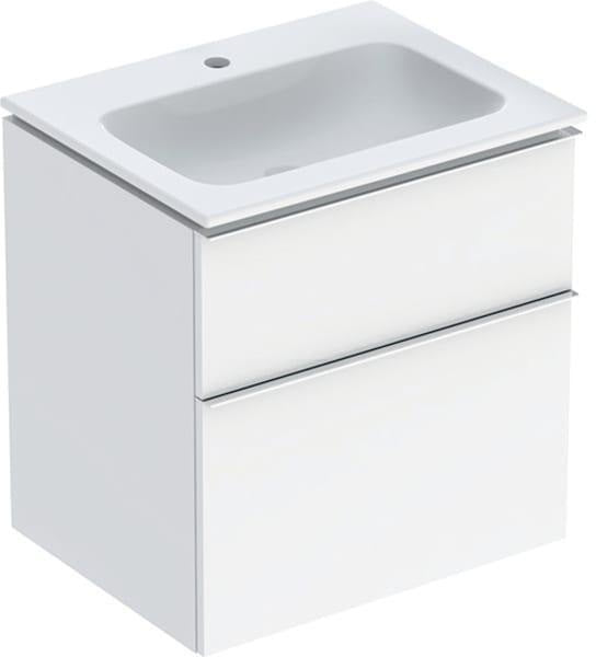 Geberit iCon Waschtischset 60 cm mit Unterschrank und 2 Schubladen in Weiß Hochglanz
