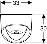Geberit Renova Urinal trigonal, Zulauf hinten, Abgang hinten, weiß – wandhängend, spülrand, 1l