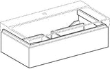Geberit Xeno2 Unterschrank für Waschtisch, 1 Schublade, 58 cm, weiß hochglänzend, mit LED-Beleuchtung