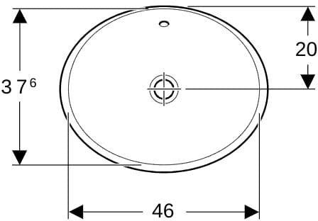Geberit VariForm Einbauwaschtisch oval 50x40 cm mit Überlauf, weiß