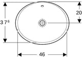 Geberit VariForm Einbauwaschtisch oval 50x40 cm mit Überlauf, weiß