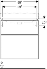 Geberit Smyle Unterschrank für Waschtisch eckig mit 2 Schubladen 118,4 cm sandgrau