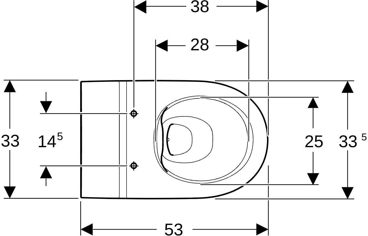 GEBERIT Bambini Stand-WC für Kinder, Tiefspüler Rimfree, H:30cm, weiß