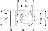 GEBERIT Bambini Stand-WC für Kinder, Tiefspüler Rimfree, H:30cm, weiß