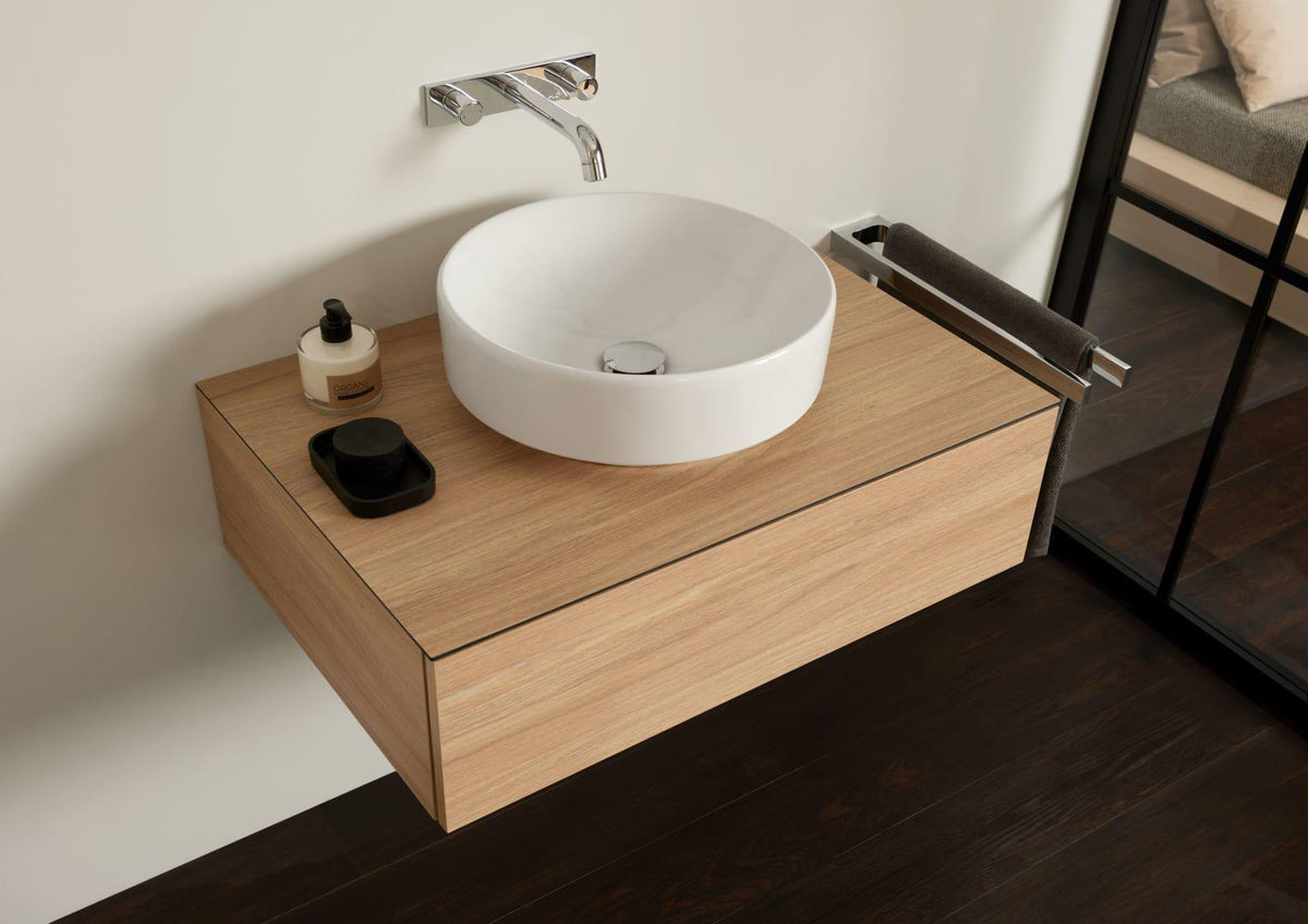 Geberit VariForm Aufsatzwaschtisch rund 40 cm weiß KeraTect ohne Hahnloch