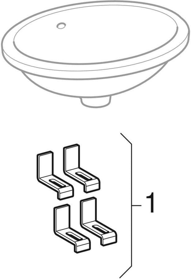 Geberit VariForm Unterbauwaschtisch oval 49,5 cm mit KeraTect und Überlauf