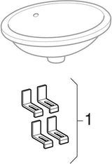 Geberit VariForm Unterbauwaschtisch rund 40,5 cm weiß KeraTect ohne Hahnloch