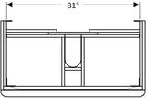 Geberit Smyle Unterschrank für Waschtisch eckig mit 2 Schubladen 118,4 cm sandgrau