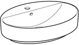 Geberit VariForm Aufsatzwaschtisch oval 60x45 cm mit Hahnloch und KeraTect in Weiß