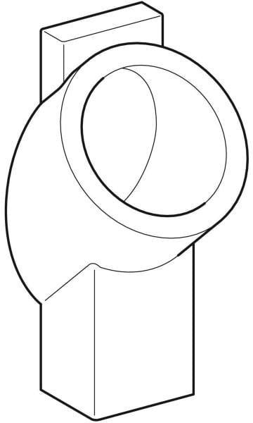 GEBERIT Centaurus Urinal wasserlos – spülrandlos, KeraTect, Abgang hinten/unten, weiß