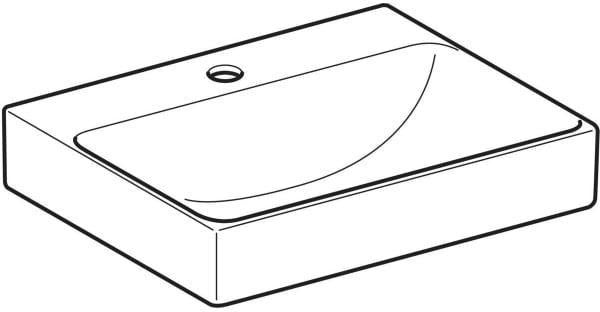 Geberit ONE Waschtisch 60x48 cm mit Hahnloch, ohne Überlauf, weiß, KeraTect