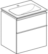 Geberit iCon Waschtischset 60 cm mit Unterschrank und 2 Schubladen in Weiß Hochglanz