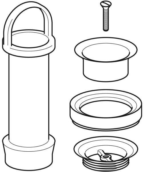 GEBERIT Bambini Ablaufventil mit Standrohr 100 mm – Kreuzstegventil für Sanitär