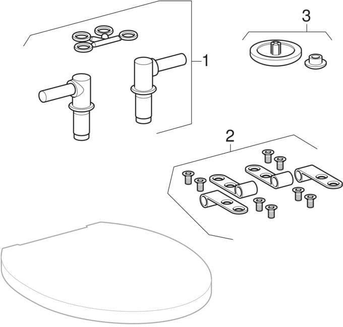 Geberit Cleo WC-Sitz Weiß mit verchromten Scharnieren – Duroplast, Montage von oben