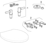 Geberit Cleo WC-Sitz Weiß mit verchromten Scharnieren – Duroplast, Montage von oben