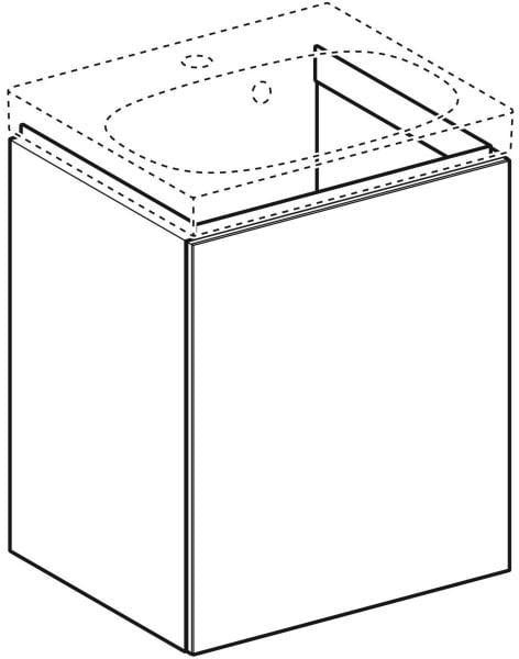 Geberit Acanto Unterschrank für Handwaschbecken, 1 Tür, weiß hochglänzend, 44,5 cm