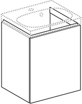 Geberit Acanto Unterschrank für Handwaschbecken, 1 Tür, weiß hochglänzend, 44,5 cm
