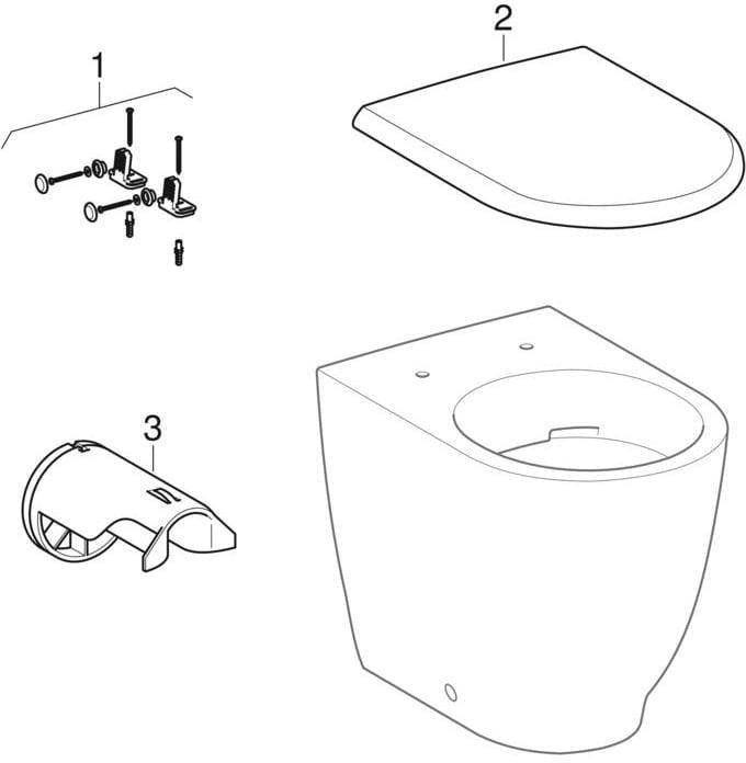 GEBERIT Acanto Stand-WC Tiefspüler, erhöht, Rimfree, geschlossen, weiß