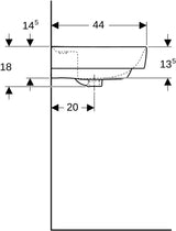 Geberit Renova Plan Waschtisch 55x44 cm mit Hahnloch, ohne Überlauf, weiß