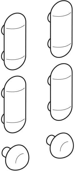 GEBERIT Renova Set Puffer für WC-Deckel – 6 Stück, Steckbefestigung