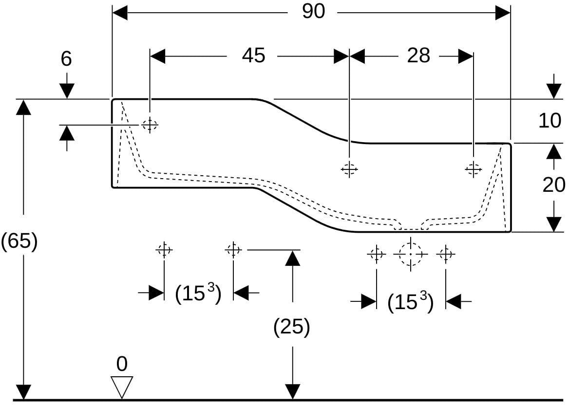 GEBERIT Bambini Spiel- und Waschlandschaft 900 mm mit 2 Waschplätzen, grün