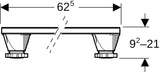 Geberit Set Füße und 4 Traversen 625mm für Duschwannen aus Steinharz, höhenverstellbar