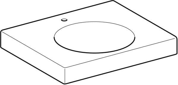 Geberit Preciosa II Waschtisch 60x50 cm mit Ablagefläche und Hahnloch, weiß