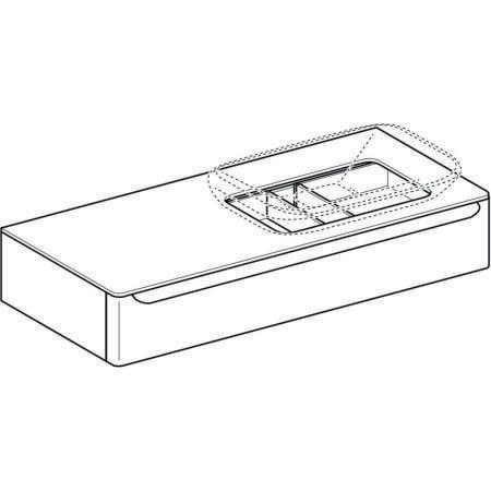 Geberit Waschtischunterschrank MYDAY 1150 mm mit LED-Beleuchtung und Siphonausschnitt rechts