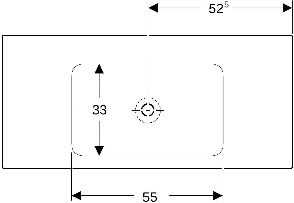 GEBERIT ONE Möbelwaschtisch 60x48 cm ohne Hahnloch & Überlauf, weiß, KeraTect