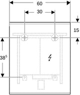 Geberit Option Plus Lichtspiegel 40x70 cm, direkte & indirekte LED-Beleuchtung, Aluminium eloxiert
