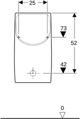 GEBERIT Renova Plan Urinal wasserlos, Abgang nach hinten, weiß – spülrandlose Sanitärkeramik