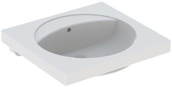 Geberit Preciosa Waschtisch 60x55 cm mit Ablagefläche, ohne Hahnloch, mit Überlauf, weiß