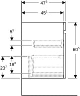 Geberit Renova Plan Unterschrank für Möbelwaschtisch, 1 Schublade, Nussbaum hickory hell, 53,8 cm