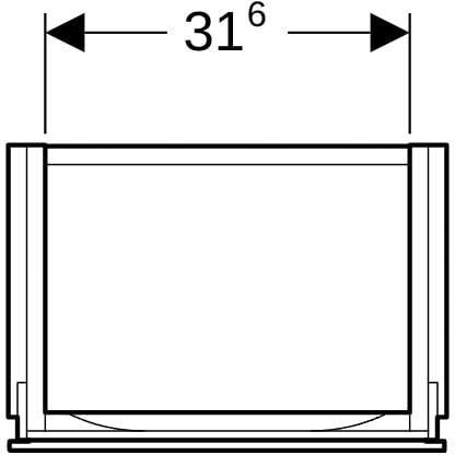 Geberit Xeno2 Unterschrank für Handwaschbecken, 38 cm, greige matt, mit 1 Tür und Soft-Close