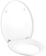 Geberit Cleo WC-Sitz Weiß mit verchromten Scharnieren – Duroplast, Montage von oben