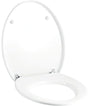 Geberit Cleo WC-Sitz Weiß mit verchromten Scharnieren – Duroplast, Montage von oben