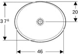 Geberit VariForm Einbauwaschtisch oval 50x40 cm, ohne Hahnloch, ohne Überlauf, weiß