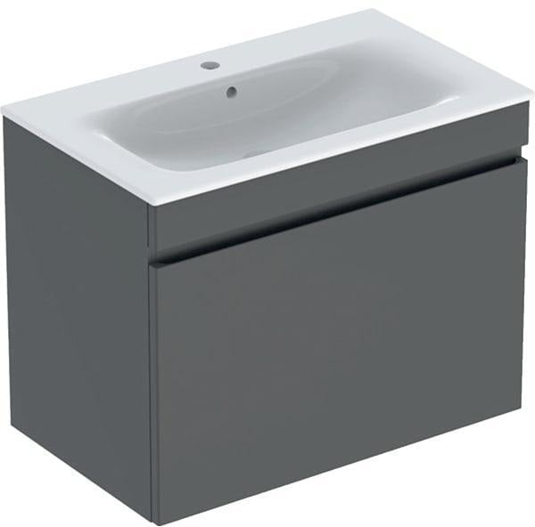 Geberit Renova Plan Waschtischset mit Unterschrank Nussbaum hell KeraTect 55 cm