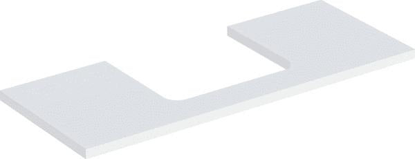 Geberit ONE Waschtischplatte 75x3x47 cm weiß hochglänzend mit mittigem Ausschnitt für Aufsatzwaschtisch